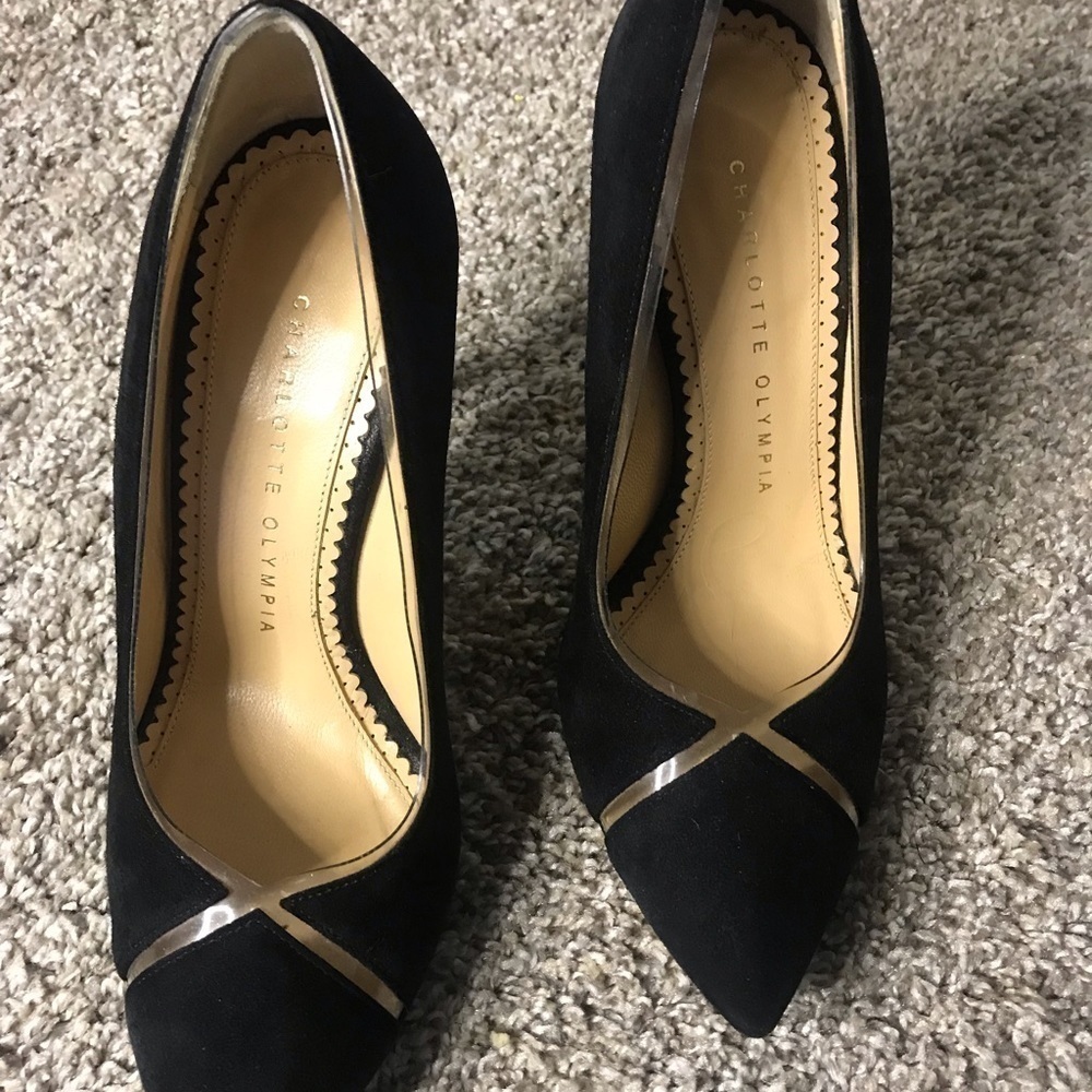 Charlotte Olympia black suede heels size 35